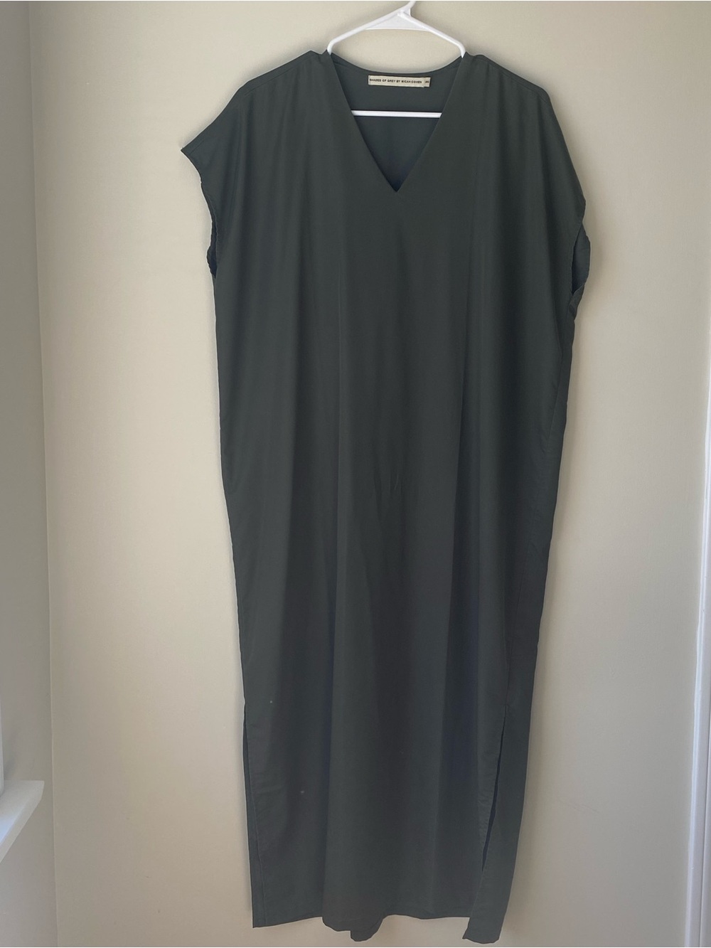 SHADES OF GREY BY MICAH COHEN Olive-Green V-Neck Dress
